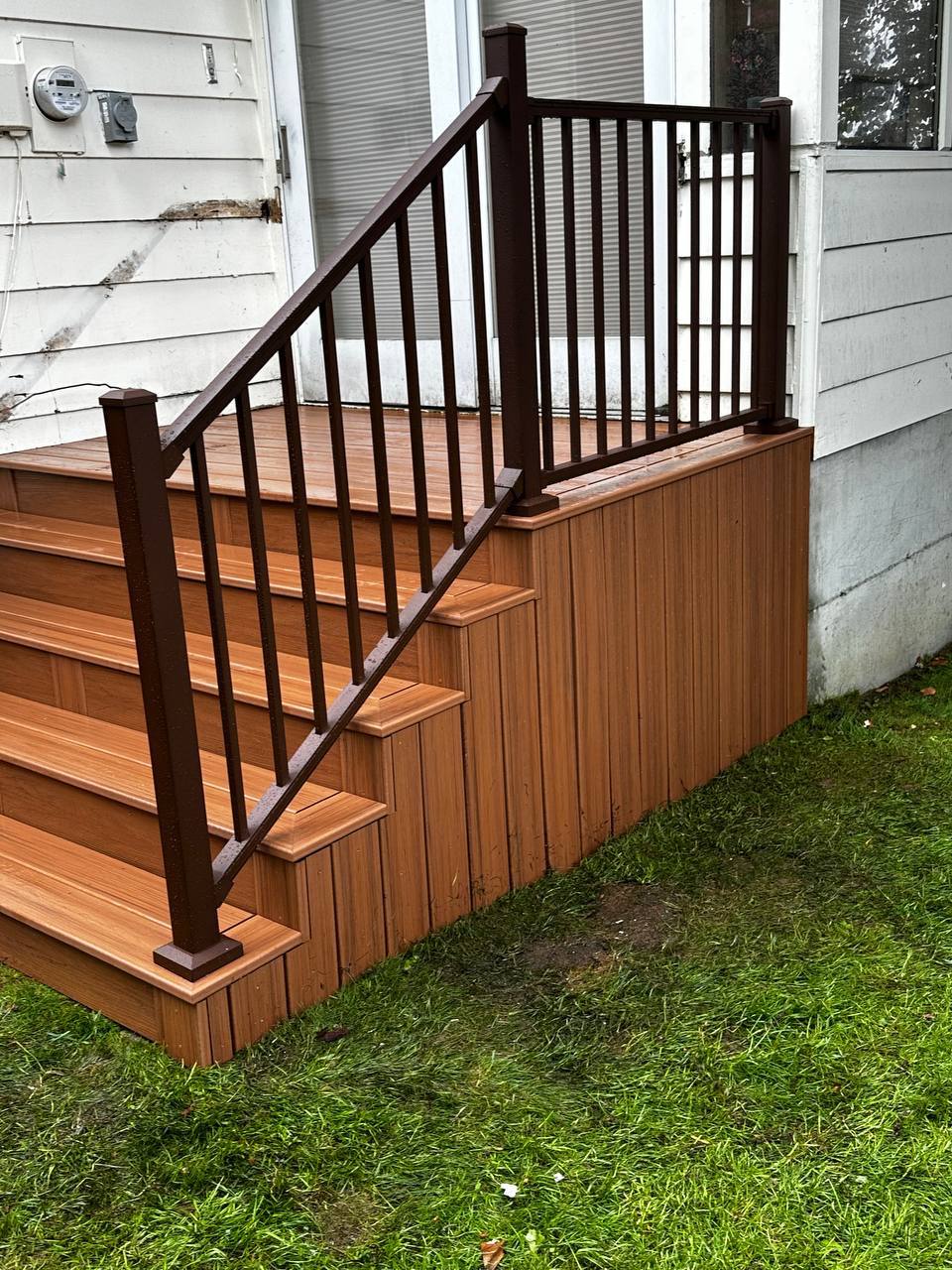 Cedar Deck with Steel Railing