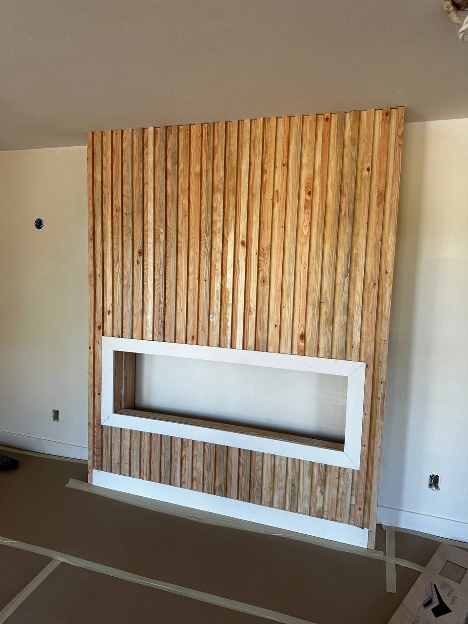 Custom Wood Slat Fireplace Build